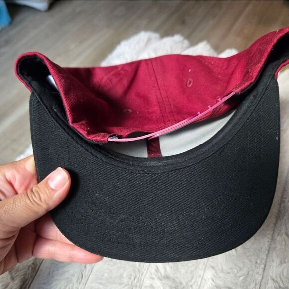 Matix Outdoor Snap Back Hat Cap Mens Casual Maroon Black Front Logo - Picture 5 of 8